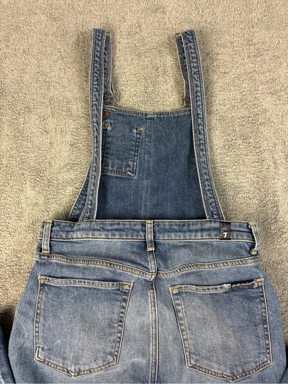 7 For All Mankind Allovers light blue denim jeans with gold stitching - Picture 6 of 12